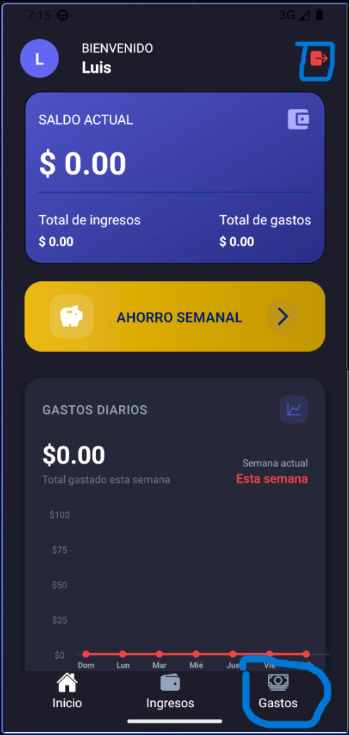 Pantalla de registro