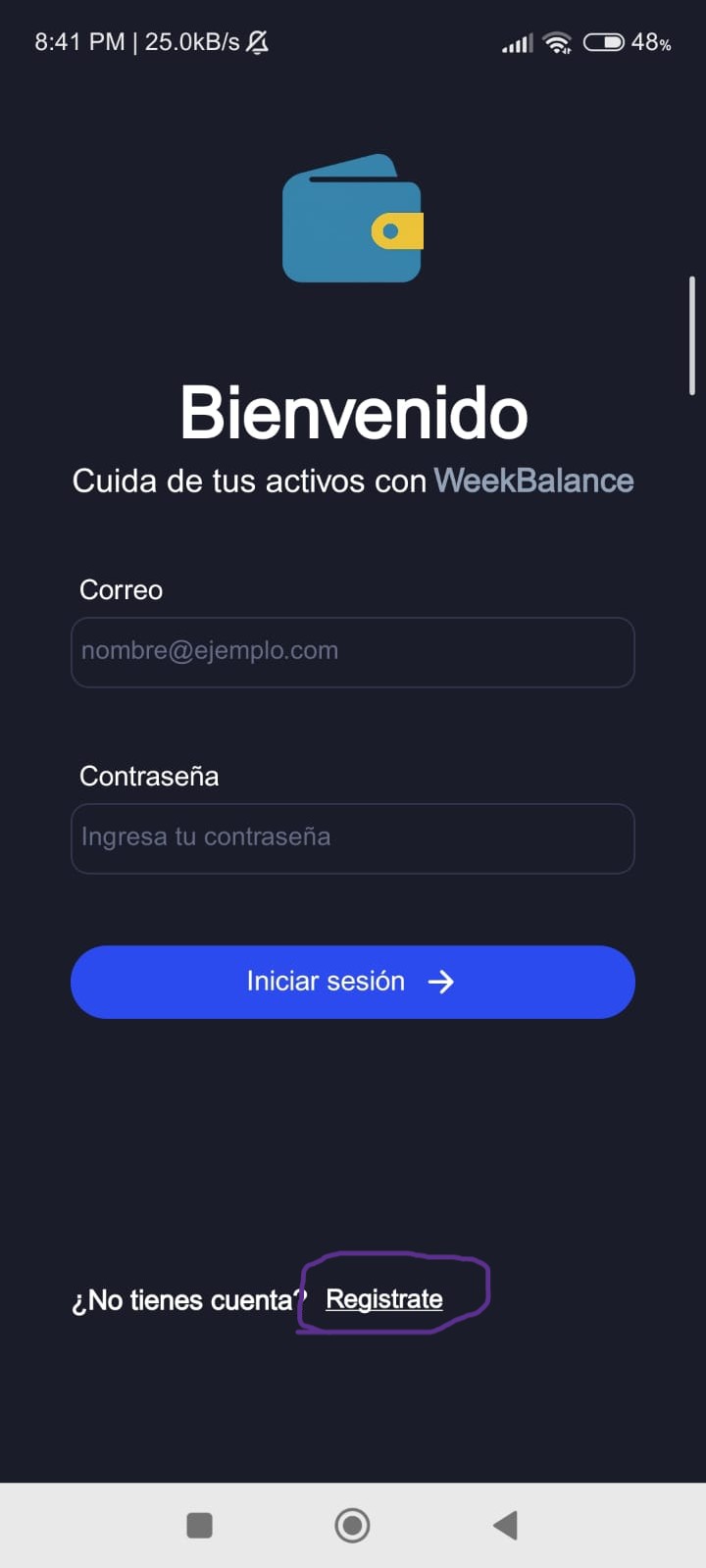 Pantalla de registro