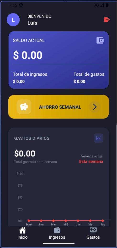 Pantalla de registro